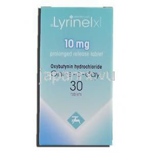 ライリネル  Lyrinel Xl, ポラキスジェネリック, オキシブチニン 10mg 錠 (Jassen-Cilag) 箱
