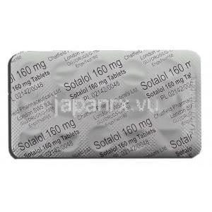 ソレット Solet,  ソタコールジェネリック, ソタロール 160mg 錠 (Samarth) 包装裏面