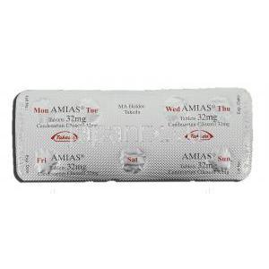 アミアス Amias, カンデサルタンシレキセチル 32mg (Takeda) 包装裏面