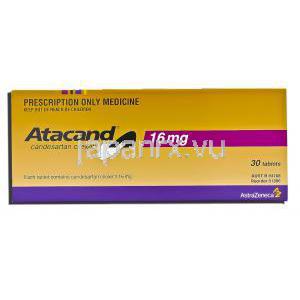 アタカンド Atacand, ブロプレスジェネリック, カンデサルタン 16mg 錠 (アストラゼネカ社) 箱