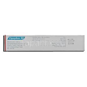 ジプシードン Zipsydon, ジオドンジェネリック, ジプラシドン 40mg カプセル (Sun Pharma) 製造者情報