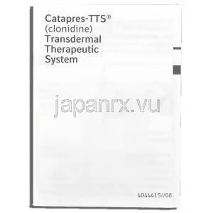 カタプレス Catapres-TTS, クロニジン 0.3 mg パッチ (Boehringer Ingelheim) 情報シート