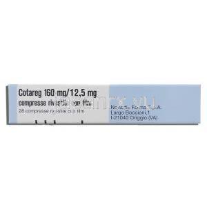 コタレグ Cotareg, コディオバン ジェネリック, バルサルタン160mg, ヒドロクロロチアジド 12.5mg 錠 (Nova