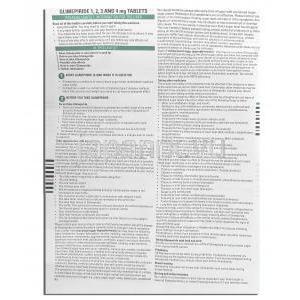 グリメピリド Glimepiride, アマリール ジェネリック 4mg 錠 (Teva) 情報シート1
