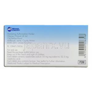 アクトネル Actonel, ベネット ジェネリック, リセドロン酸ナトリウム 35mg (Warner Chicott) 製造者情報