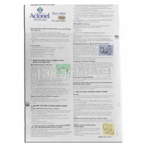 アクトネル Actonel, ベネット ジェネリック, リセドロン酸ナトリウム 35mg (Warner Chicott) 情報シート1