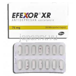 エフェクサーER Efexor XR, ベンラファキシン 75mg カプセル (Pfizer)
