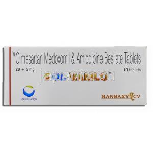 オルバムロ Ol-Vamlo, オルメサルタン 20mg / アムロジピン 5mg 錠 (Ranbaxy) 箱