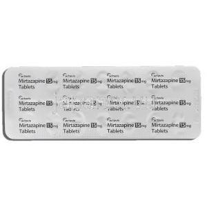 リフレックス ジェネリック, ミルタザピン 15mg 錠 (Actavis) 包装裏面