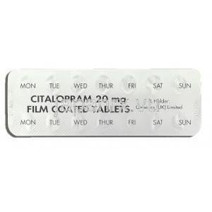 セレクサ ジェネリック, シタロプラム 20mg 錠 (Generics Ltd) 包装裏面