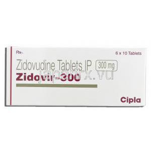 ジドビル Zidovir, レトロビルジェネリック, ジドブジン 300mg カプセル (Cipla) 箱