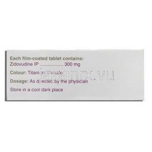 ジドビル Zidovir, レトロビルジェネリック, ジドブジン 300mg カプセル (Cipla) 成分