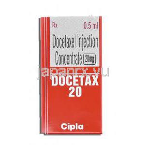 ドセタックス Docetax, タキソテール ジェネリック, チクロピジン 20mg/0.5ml 注射 (Cipla) 箱