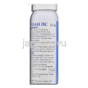 プロクトフォーム HC Proctofoam HC, ヒドロコルチゾン酢酸エステル・プラモカイン配合 1% / 1% x 10gm 泡