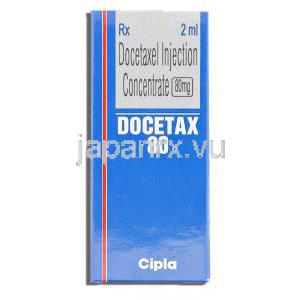 ドセタックス Docetax, タキソテール ジェネリック, チクロピジン 80mg/2ml 注射 (Cipla) 箱