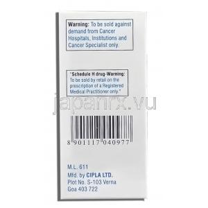 ドセタックス Docetax, タキソテール ジェネリック, チクロピジン 80mg/2ml 注射 (Cipla) 製造者情報