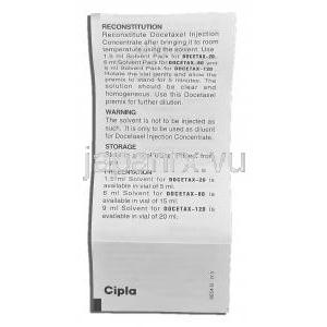 ドセタックス用注射溶液 80mg 注射 (Cipla) 情報シート2