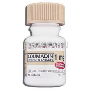 クーマディン Coumadin, ワーファリンジェネリック, ワルファリン 1mg 錠 (Sigma) ボトル