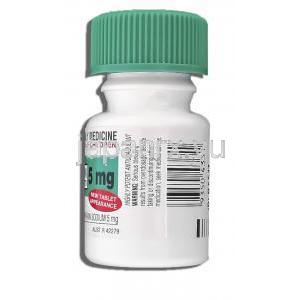 クーマディン Coumadin, ワーファリンジェネリック, ワルファリン 5mg 錠 (Sigma) ボトル側面