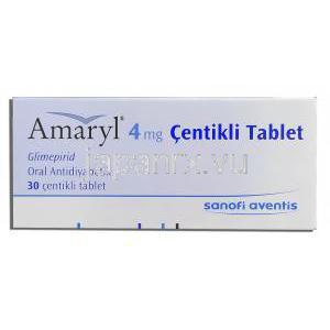 アマリール　 Amaryl, グリメピリド 4mg 錠 (Sanfi Aventis) 箱