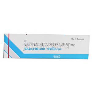 ガバピン Gabapin, ガバペンチン 300mg カプセル (Intas) 箱