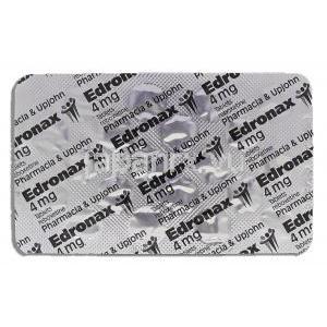 エドロナックス Edronax, レボキセチン 4mg 錠 (Pfizer) 包装裏面