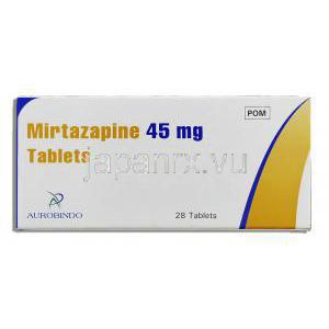 リフレックス ジェネリック, ミルタザピン 45mg 錠 (Aurobindo) 箱