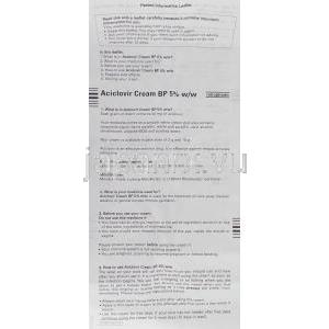 アシクロビル5%  クリーム (Ratiopharma) 情報シート1