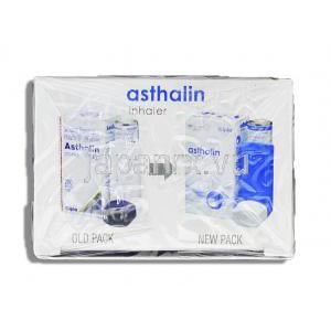 アスタリン Asthalin, サルブタモール 100mcg 200md 圧縮吸入剤 (Cipla) 箱上部