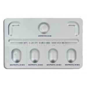 MTP キット, ミフェプリストーン・ミソプロストール配合 錠 (Cipla) 包装