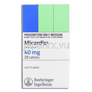 ミカルディス Micardis, テルミサルタン 80mg 錠 (Boehringer Ingelheim) 箱