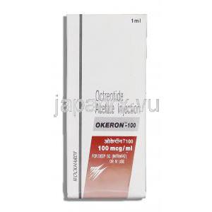 オケロン Okeron, サンドスタチン ジェネリック, オクトレオチド酢酸塩 100mcg 注射 (Wockhardt) 箱