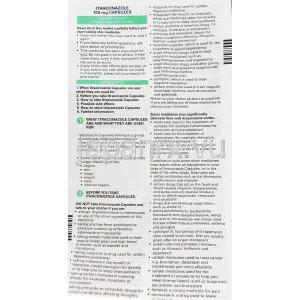 イトリゾール ジェネリック, イトラコナゾール100mg カプセル (Teva) 情報シート
