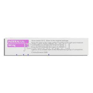 インデラルLA Inderal LA, プロプラノロール 160mg カプセル （アストラゼネカ社） 保存方法
