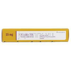 エナブレックス Enablex, ダリフェナシン15mg 錠 （ノバルティス社） 箱側面