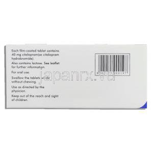 セレクサ ジェネリック, シタロプラム 40mg 錠 (Aurobino) 成分