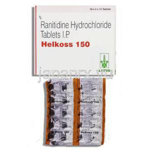 ヘルコス Helkoss, ザンタック ジェネリック, ラニチジン 150mg 錠 (Lupin)