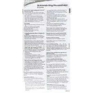 カソデックス ジェネリック, ビカルタミド 50mg 錠 (Actavis) 情報シート1