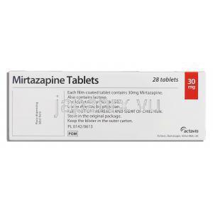 リフレックス ジェネリック, ミルタザピン 30mg （Activas） 成分・製造者情報