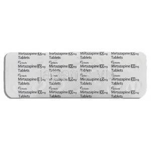 リフレックス ジェネリック, ミルタザピン 30mg （Activas） 包装裏面