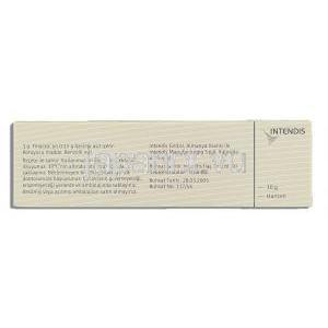 フィナセア Finacea, アゼライン酸 15% x 30gm ジェル （Intendis/バイエル社） 箱裏面