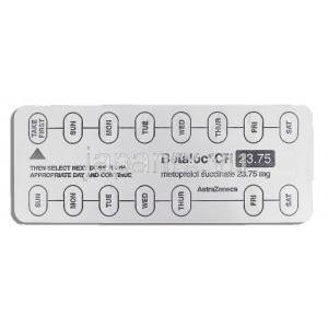 ベタロックCR Betaloc CR, コハク酸メトプロロール 23.75mg 箱 (アストラゼネカ社) 包装裏面
