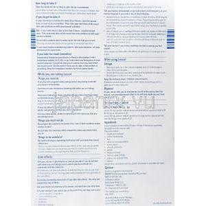 レスコール Lescol, ローコール ジェネリック, フルバスタチン 20mg (Novartis) 情報シート2