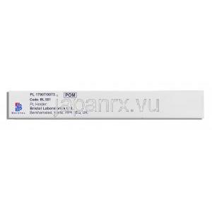リソレティック Lisoretic, リシノプリル・ヒドロクロロチアジド配合 10mg/12.5mg 錠 (Bristol) 箱側面