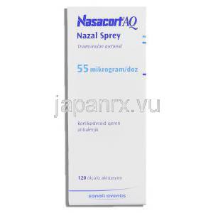 ナサコートAQ Nasacort AQ, トリアムシノロンアセトニド 55mcg x 120定量 鼻スプレー （サノフィアベン