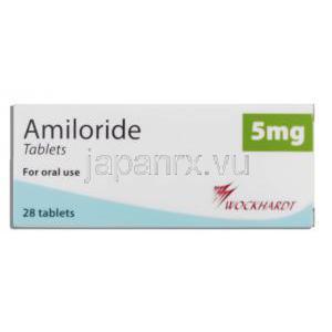 ミダモール ジェネリック, アミロライド 5mg 錠 (Wockhart) 箱