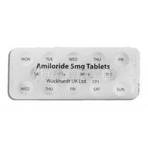 ミダモール ジェネリック, アミロライド 5mg 錠 (Wockhart) 包装裏面