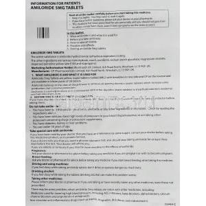 ミダモール ジェネリック, アミロライド 5mg 錠 (Wockhart) 情報シート1