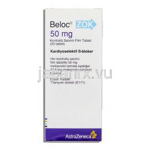 ベロック  ゾック Beloc Zok, セロケン ジェネリック, メトプロロール 50mg 錠 （アストラゼネカ社）