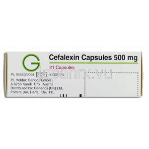 ケフレックス ジェネリック,セファレキシン 500mg カプセル (Sandoz) 成分
